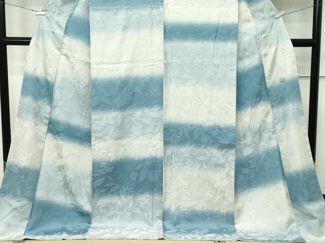 平和屋本店●極上 お召 胴抜き仕立て 油滴天目染 草花地紋 暈し染め 反端付き 逸品 未使用 CZAA2209s5