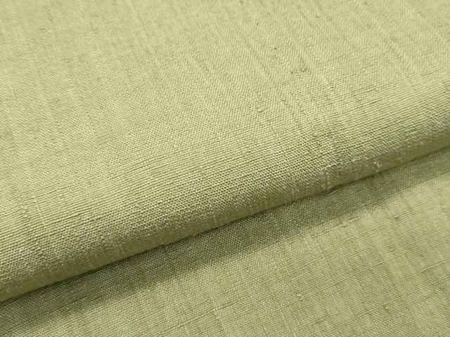 平和屋本店■極上 本場結城紬 重要無形文化財 奥順謹製 単衣 彩華帝 色無地 油色 証紙・鑑定証付き 逸品 CZAA2218s5