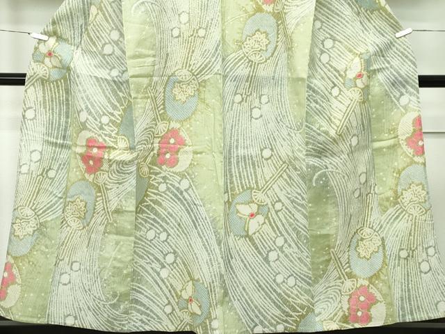 平和屋本店■極上 夏物 浴衣 有松鳴海絞り 団扇 花蝶文 綿 逸品 未使用 CZAA2226s5