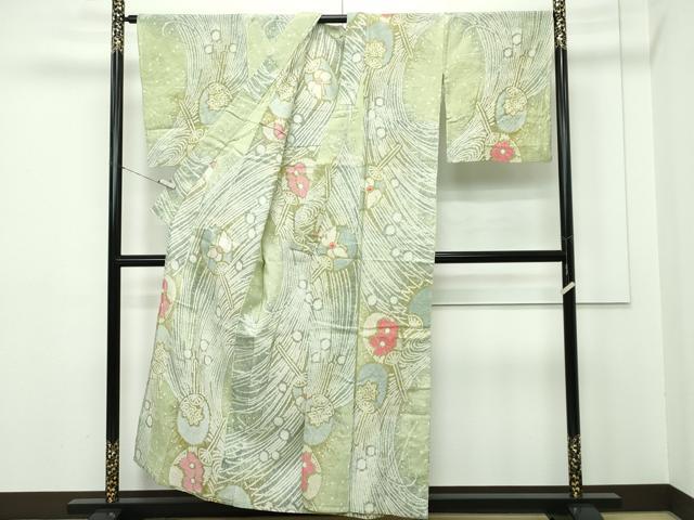 平和屋本店■極上 夏物 浴衣 有松鳴海絞り 団扇 花蝶文 綿 逸品 未使用 CZAA2226s5
