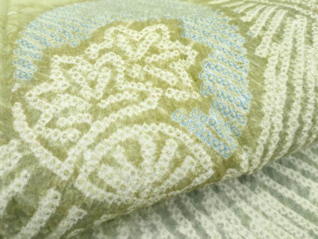 平和屋本店■極上 夏物 浴衣 有松鳴海絞り 団扇 花蝶文 綿 逸品 未使用 CZAA2226s5