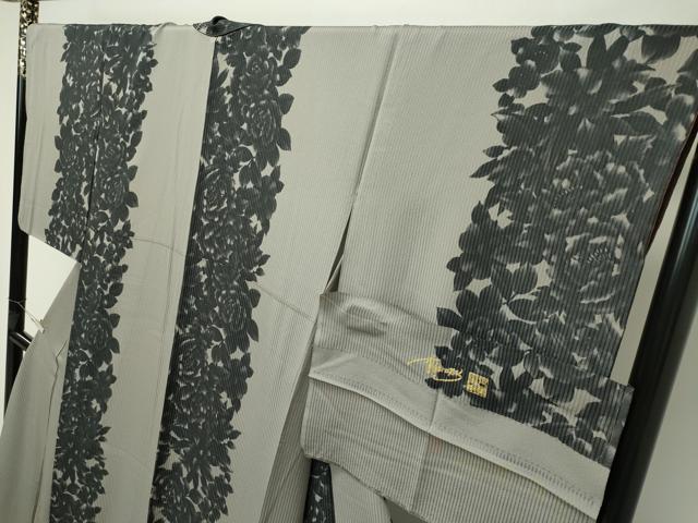 平和屋本店■極上 キモノデザイナー 斉藤上太郎 訪問着 草花文 反端付き 逸品 CZAA2240s5