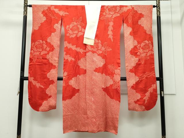 平和屋本店■極上 アンティーク 大正ロマン 振袖・長襦袢セット 駒刺繍 吉祥草花文 暈し染め 金彩 逸品 CZAA2271s5