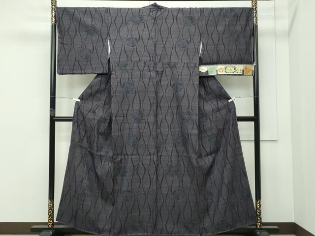 平和屋本店■極上 本場結城紬 重要無形文化財 奥順 100亀甲 立涌風景文 証紙付き 逸品 未使用 CZAA2346s5