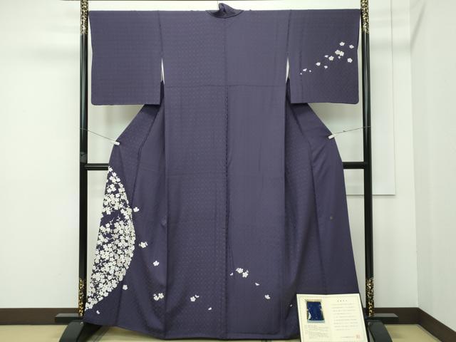 平和屋本店■極上 山口美術織物 皇室 伊勢神宮御用 西陣織 訪問着 総刺繍 錦繍 枝花文 金糸 滅紫色地 冊子付 逸品 CZAA2358s5