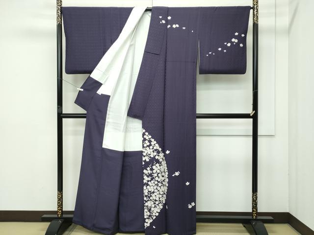 平和屋本店■極上 山口美術織物 皇室 伊勢神宮御用 西陣織 訪問着 総刺繍 錦繍 枝花文 金糸 滅紫色地 冊子付 逸品 CZAA2358s5