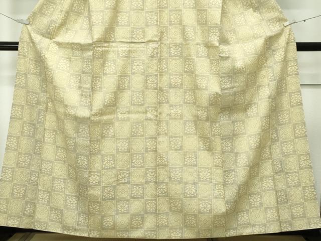 平和屋本店●極上 本場結城紬 重要無形文化財 160亀甲 市松花丸文 逸品 CZAA2368s5