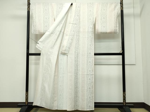 平和屋本店▽極上 小紋 単衣 花唐草間道 逸品 CZAA2387s5