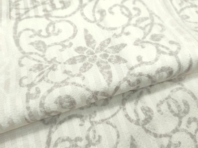 平和屋本店▽極上 小紋 単衣 花唐草間道 逸品 CZAA2387s5