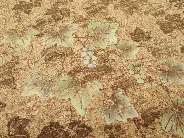 平和屋本店■極上 京の名門 友禅 染の北川 訪問着 仮絵羽 刺繍 葡萄蔦の葉文 たたき染め 逸品 未使用 CZAA2392s5