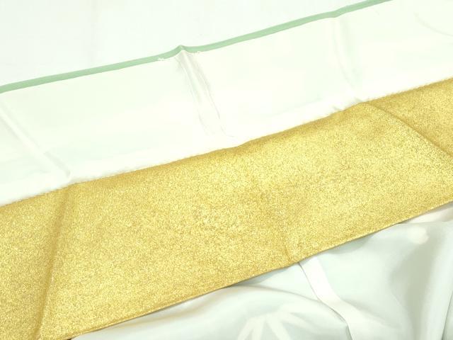 平和屋本店■極上 創業460年・千總 訪問着 駒刺繍 草花文 金彩 山葵色地 三越扱い 逸品 CZAA2406s5