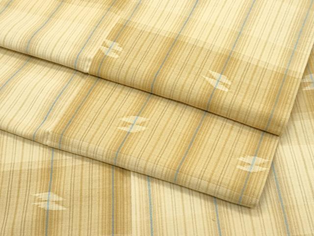 平和屋本店■超希少 琉球美絣 木綿 反端付き 逸品 CZAA2443s5