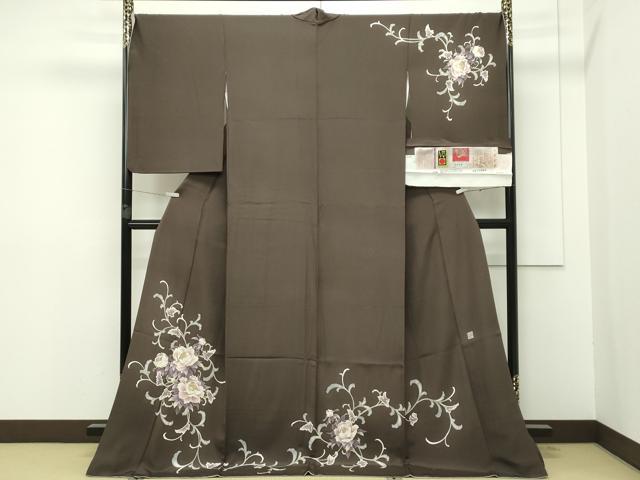 平和屋本店■極上 本加賀友禅作家 吉本大輔 訪問着 牡丹唐草 憲法色地 やまと金ラベル 証紙付き 逸品 CZAA2450s5