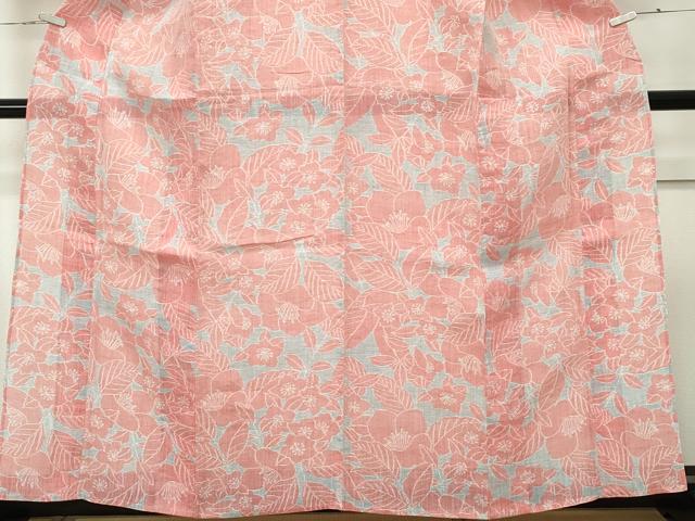 平和屋本店■極上 夏物 本場小千谷ちぢみ 草花文 麻 逸品 未使用 CZAA2483s5