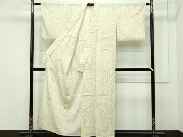平和屋本店▽極上 洗える最高級着物 <英>はなぶさ謹製 小紋 単衣 草花文 逸品 CZAA2517s5