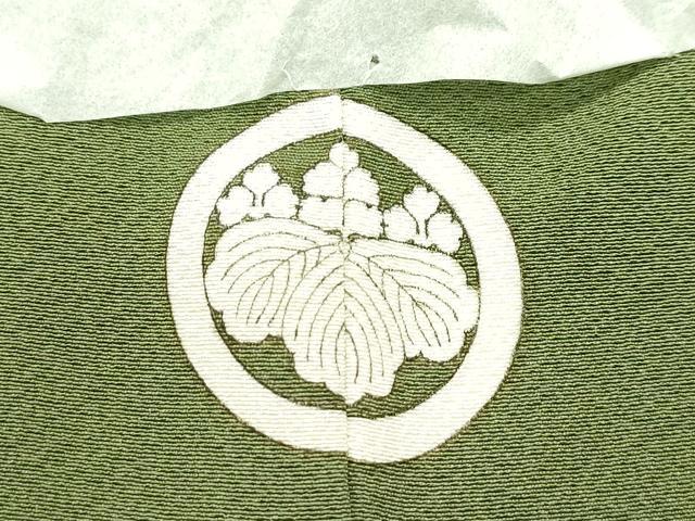 平和屋本店■極上 男性 色紋付 黄海松茶色 逸品 未使用 CZAA2536s5