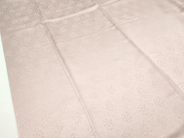 平和屋本店■極上 皇室献上作家 藤井寛 色無地 水柿色 草花地紋 逸品 CZAA2545s5