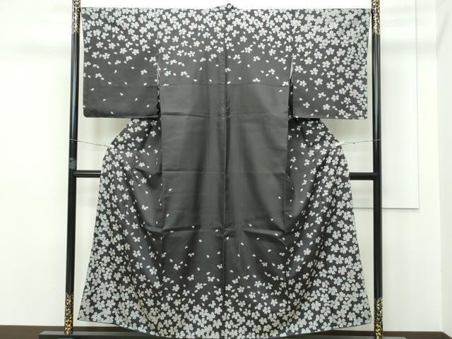 平和屋本店■極上　訪問着　お召地　桜　金彩　紅消鼠色地　やまと誂製　逸品　未使用　CZAA2576s5 平和屋本店○極上 訪問着 お召地 桜 金彩 紅消鼠色地