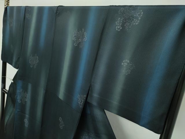 平和屋本店■極上 男性 前田仁仙 仁仙更紗 小紋 単衣 キングサイズ 草花文 暈し染め 銀通し地 逸品 CZAA2597s5