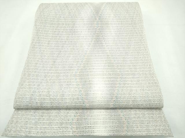 平和屋本店■極上 夏物 八寸名古屋帯 羅 菱 銀糸 ゑり善扱い たとう紙付き 逸品 CZAA2624s5