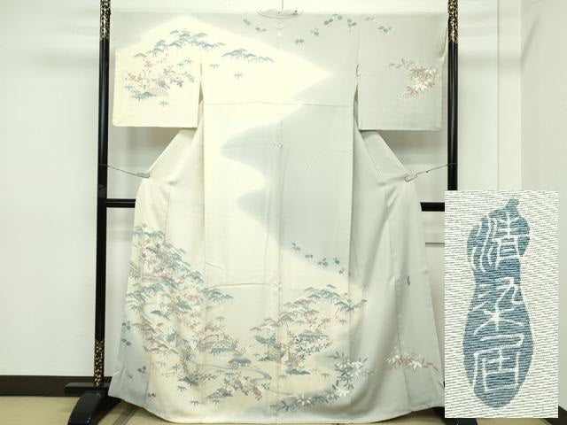 平和屋本店■極上 名門・上野家 上野街子 清染居 訪問着 松竹梅風景文 暈し染め 伊勢丹扱い 逸品 CZAA2649s5