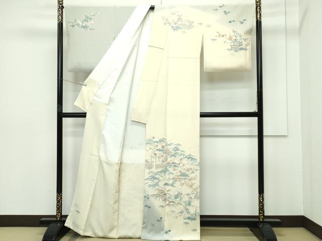 平和屋本店■極上 名門・上野家 上野街子 清染居 訪問着 松竹梅風景文 暈し染め 伊勢丹扱い 逸品 CZAA2649s5