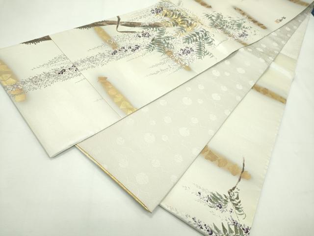 平和屋本店●極上 西陣 浅山織物謹製 両面 六通柄袋帯 唐織 真珠 本金箔 証紙付き 逸品 CZAA2681s5