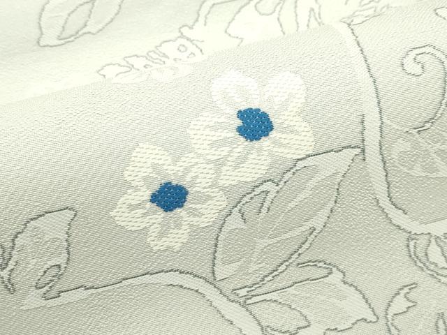 平和屋本店●極上 九寸名古屋帯 草花文 灰黄緑色地 逸品 未使用 CZAA2699s5