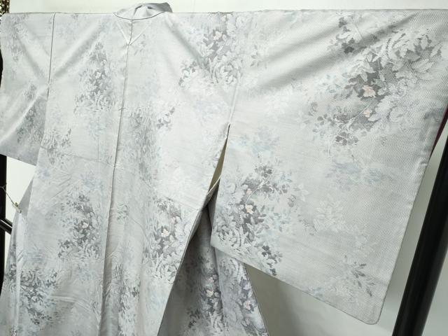 平和屋本店●極上 都喜ヱ門 本場大島紬 白大島 7マルキ 総絣 草花文 藤絹織物謹製 逸品 CZAA2714s5