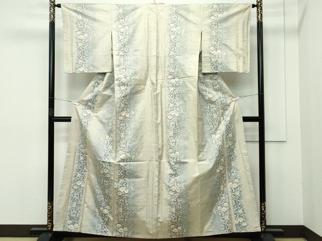 平和屋本店●極上 本場大島紬 白大島 9マルキ 総絣 草花間道 鈴乃屋扱い 逸品 CZAA2717s5