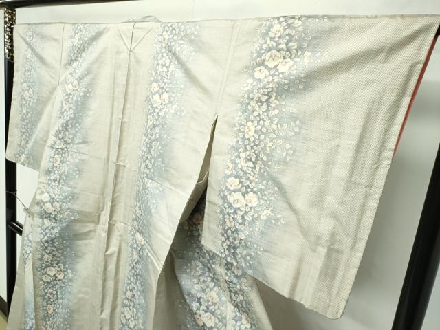 平和屋本店●極上 本場大島紬 白大島 9マルキ 総絣 草花間道 鈴乃屋扱い 逸品 CZAA2717s5
