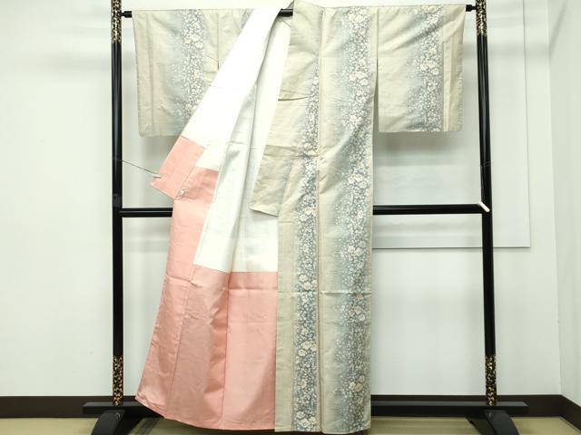平和屋本店●極上 本場大島紬 白大島 9マルキ 総絣 草花間道 鈴乃屋扱い 逸品 CZAA2717s5