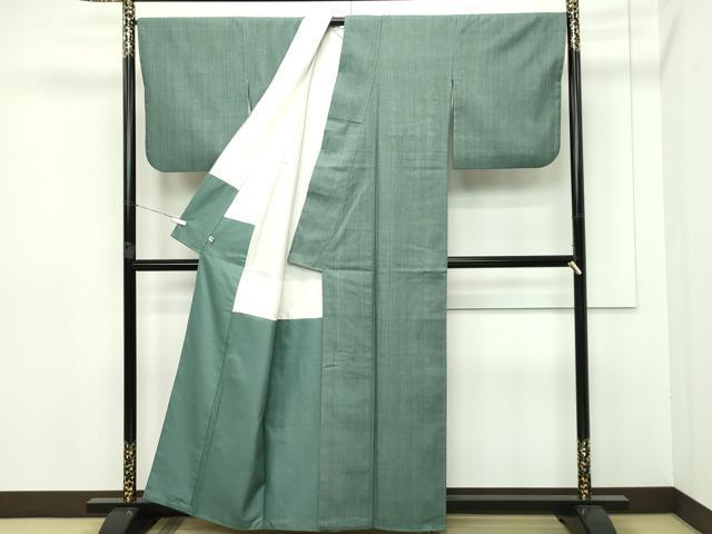 平和屋本店■極上 本場結城紬 重要無形文化財 奥順 地機 縞 証紙付き 逸品 CZAA2732s5