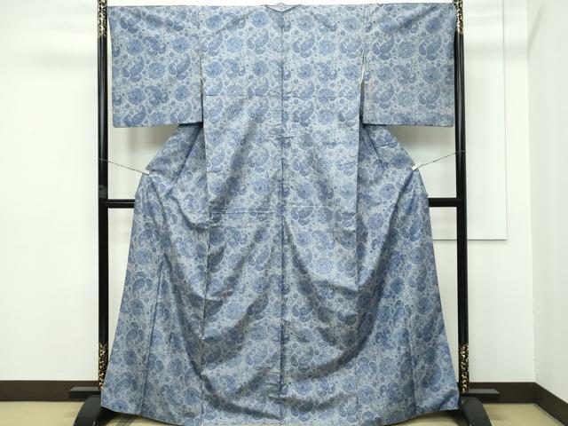 平和屋着物●極上 本場染大島紬 ペイズリー更紗 逸品 CZAA5717s6