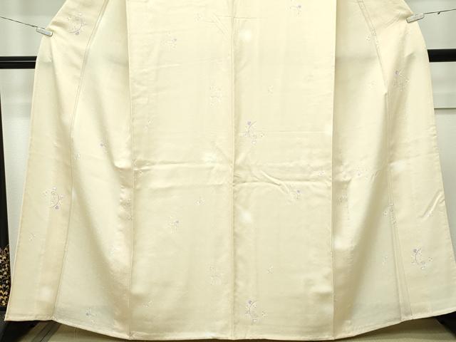 平和屋本店■極上 小紋 単衣 蛍暈し 花唐草文 砥粉色地 逸品 CZAA2755s5