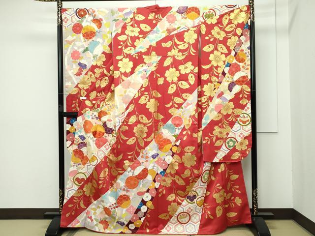 平和屋本店●極上　創業460年・千總　振袖　駒刺繍　草花文　金彩　逸品　未使用　CZAA5556s6 平和屋本店□極上 創業460年・千總 振袖 駒刺繍 誰が袖橘花文 東雲色地