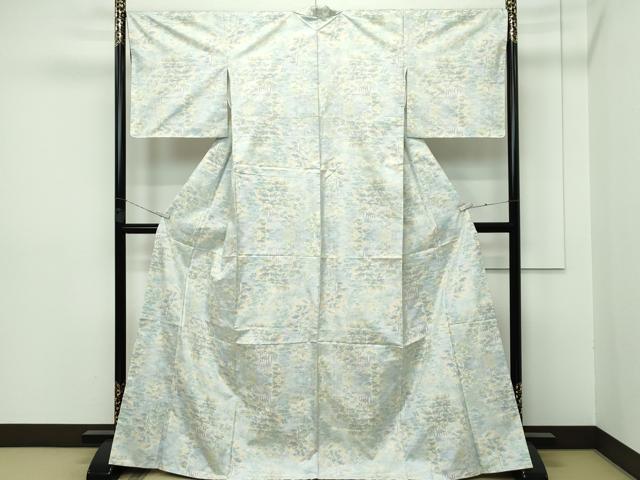 平和屋本店■極上 都喜ヱ門 本場大島紬 白大島 樹林文 藤絹織物謹製 証紙付き 逸品 未使用 CZAA2764s5