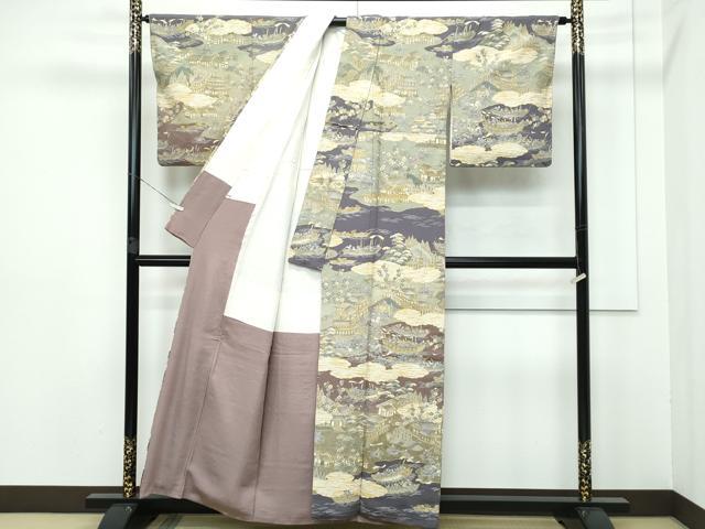 平和屋本店■極上 訪問着 総刺繍 中国三大刺繍 スワトウ刺繍 人物風景文 金糸 鬼しぼ縮緬 逸品 未使用 CZAA2777s5