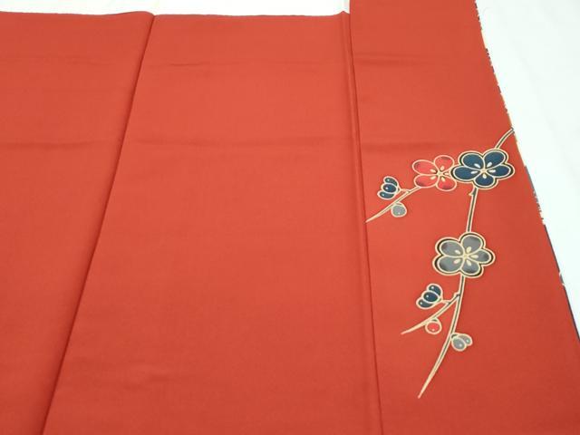 平和屋本店●極上 手ざし京紅型染・宮崎紅型 宮崎良次 振袖 鴛鴦飛鶴草花文 暈し染め 逸品 未使用 CZAA2784s5