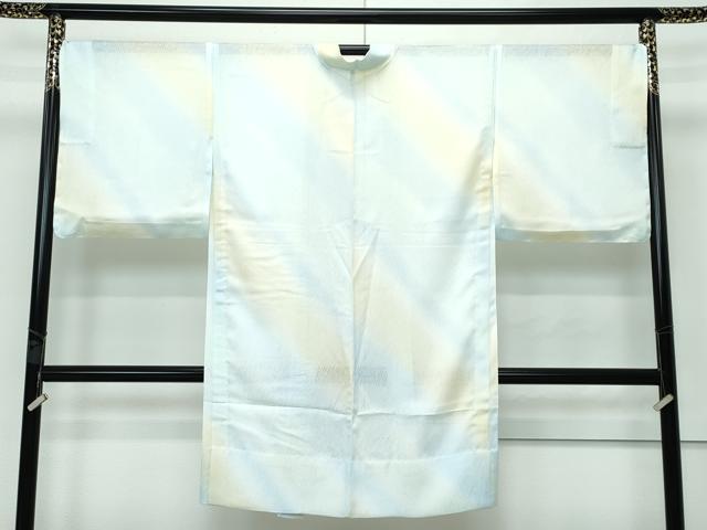 平和屋本店▽極上 スリーシーズン 春夏秋 塵除け 長羽織 紗 斜線文 暈し染め 反端付き 逸品 未使用 CZAA2818s5