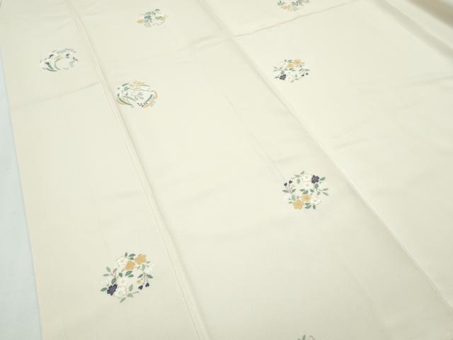 平和屋本店●極上 小紋 草花丸文 金彩 薄香色地 逸品 CZAA5807s6