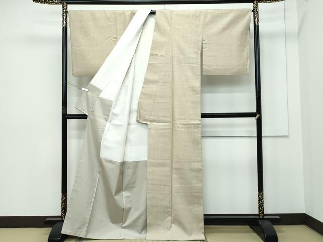 平和屋着物●極上 本場結城紬 重要無形文化財 色無地 砥粉色 さが美扱い 逸品 CZAA2864s5