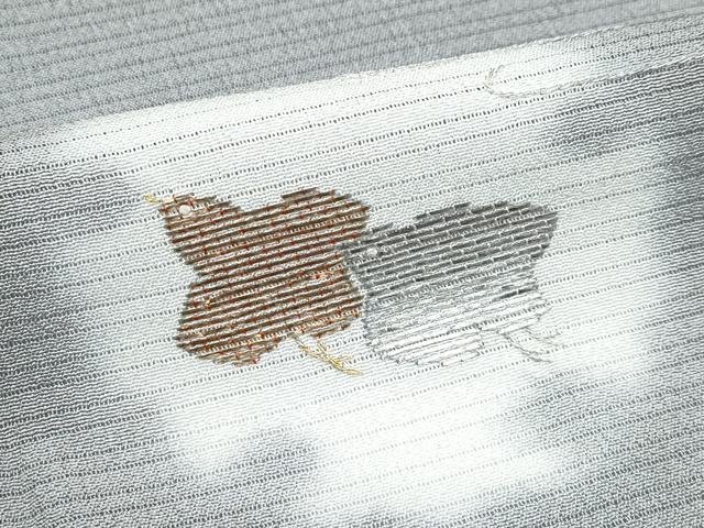 平和屋着物*極上 夏物 訪問着 絽縮緬 竹屋町刺繍 蛍暈し 千鳥 灰汁色地 逸品 CZAA2882s5