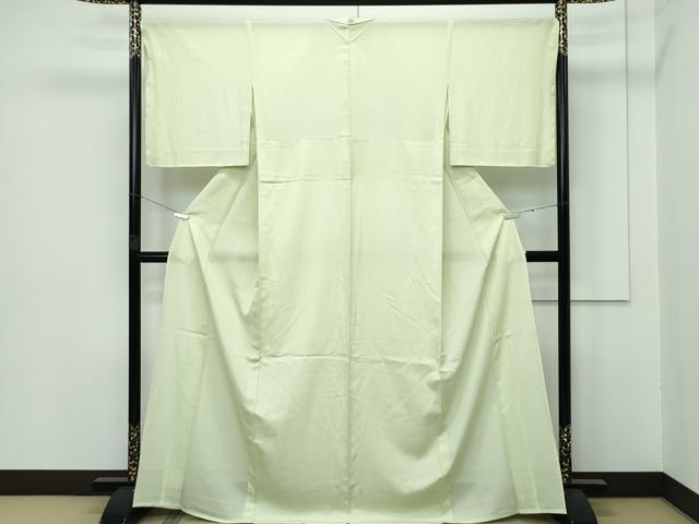 平和屋着物■極上 夏物 江戸小紋 絽 行儀 若菜色地 反端付き 逸品 未使用 CZAA2903s5