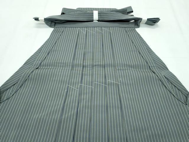 平和屋着物●極上 男性 馬乗り袴 神代袴 縞 逸品 未使用 CZAA2924s5