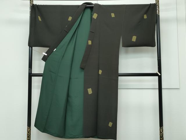 平和屋本店■極上 男性 世界的人形師 辻村寿三郎 ジュサブロー 小紋 キングサイズ 源氏香 千歳茶色地 逸品 CZAA2968s5