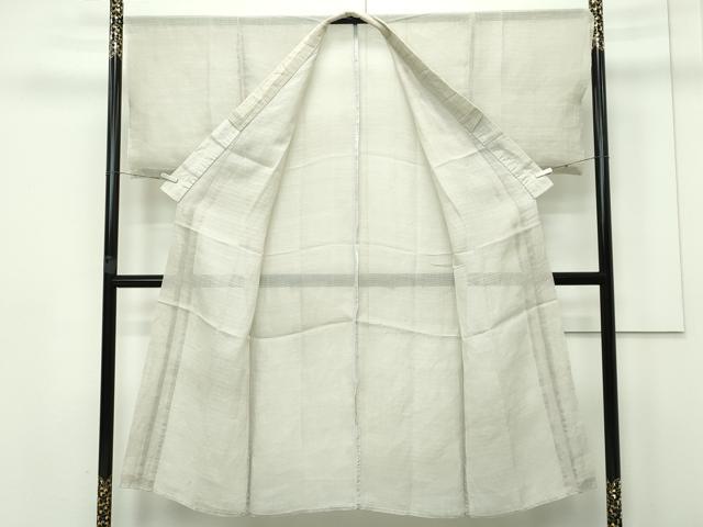 平和屋着物■極上 男性 夏物 長襦袢 無双仕立て 絽 白橡色 麻 逸品 未使用 CZAA2985s5