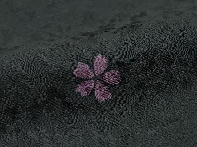 平和屋着物■極上 小紋 作家物 舞桜 黒地 さが美扱い 逸品 未使用 CZAA2993s5