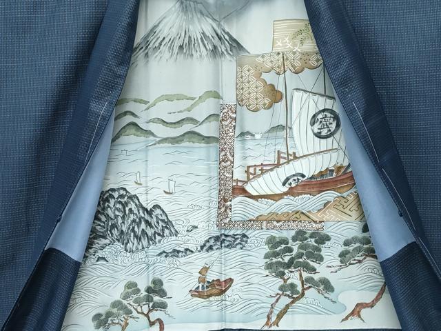 平和屋着物■極上 男性 本場大島紬 アンサンブル・長襦袢セット キングサイズ 久野織物謹製 証紙付き 逸品 未使用 CZAA3005s5