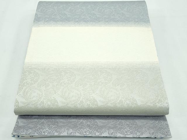 平和屋着物●極上 スリーシーズン 春夏秋 両面 全通柄袋帯 三重織 花唐草文 逸品 未使用 CZAA3051s5